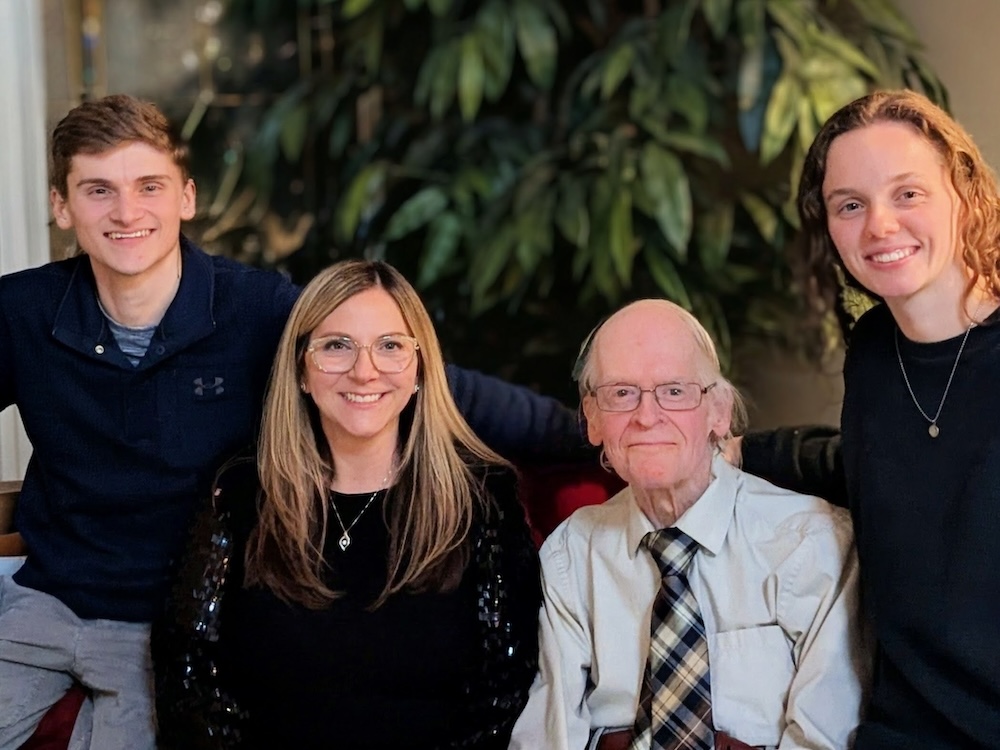 Photo of Dr. Bakey, Dr. Schoonover, and family